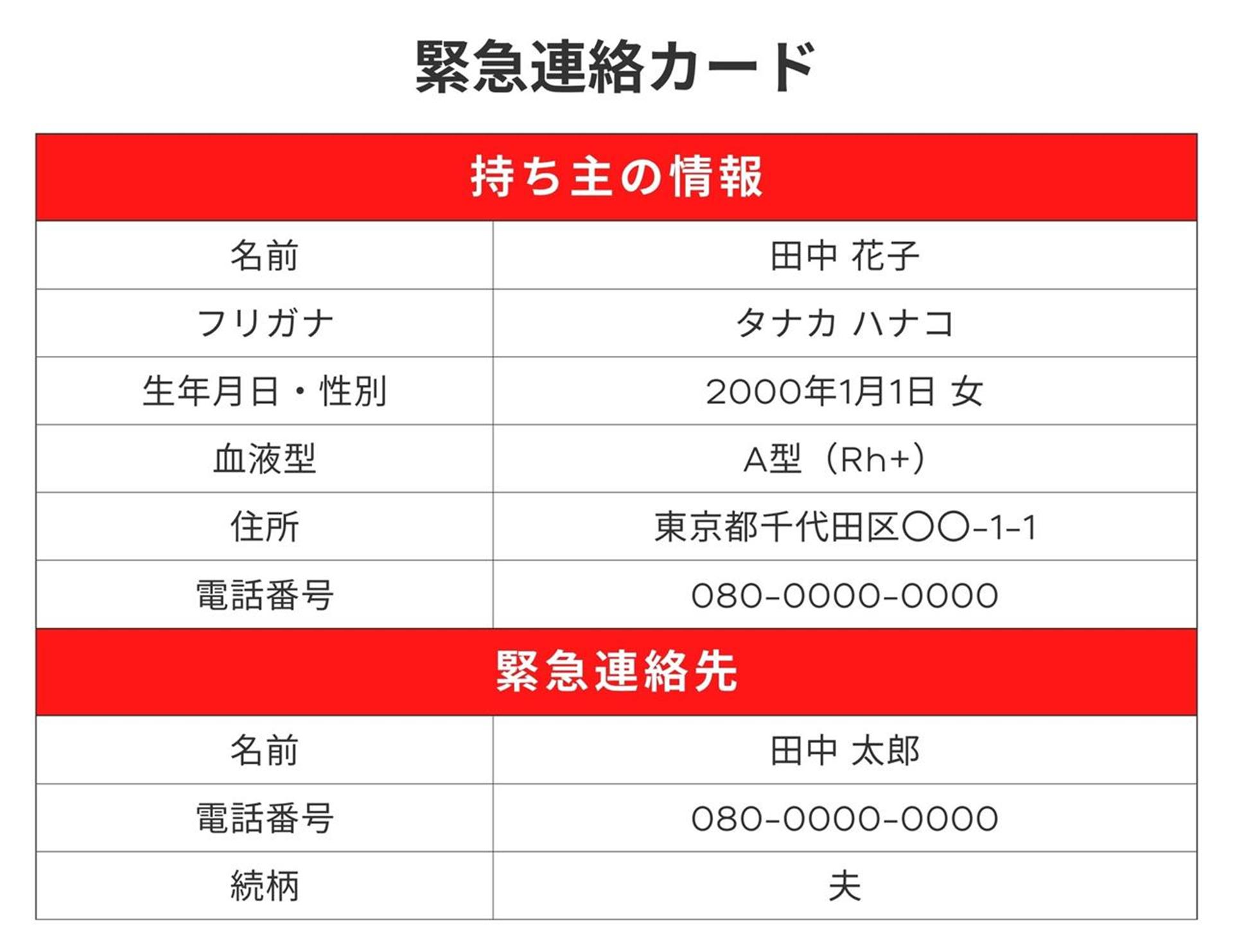 エマージェンシーカードを100均アイテムで自作してみる