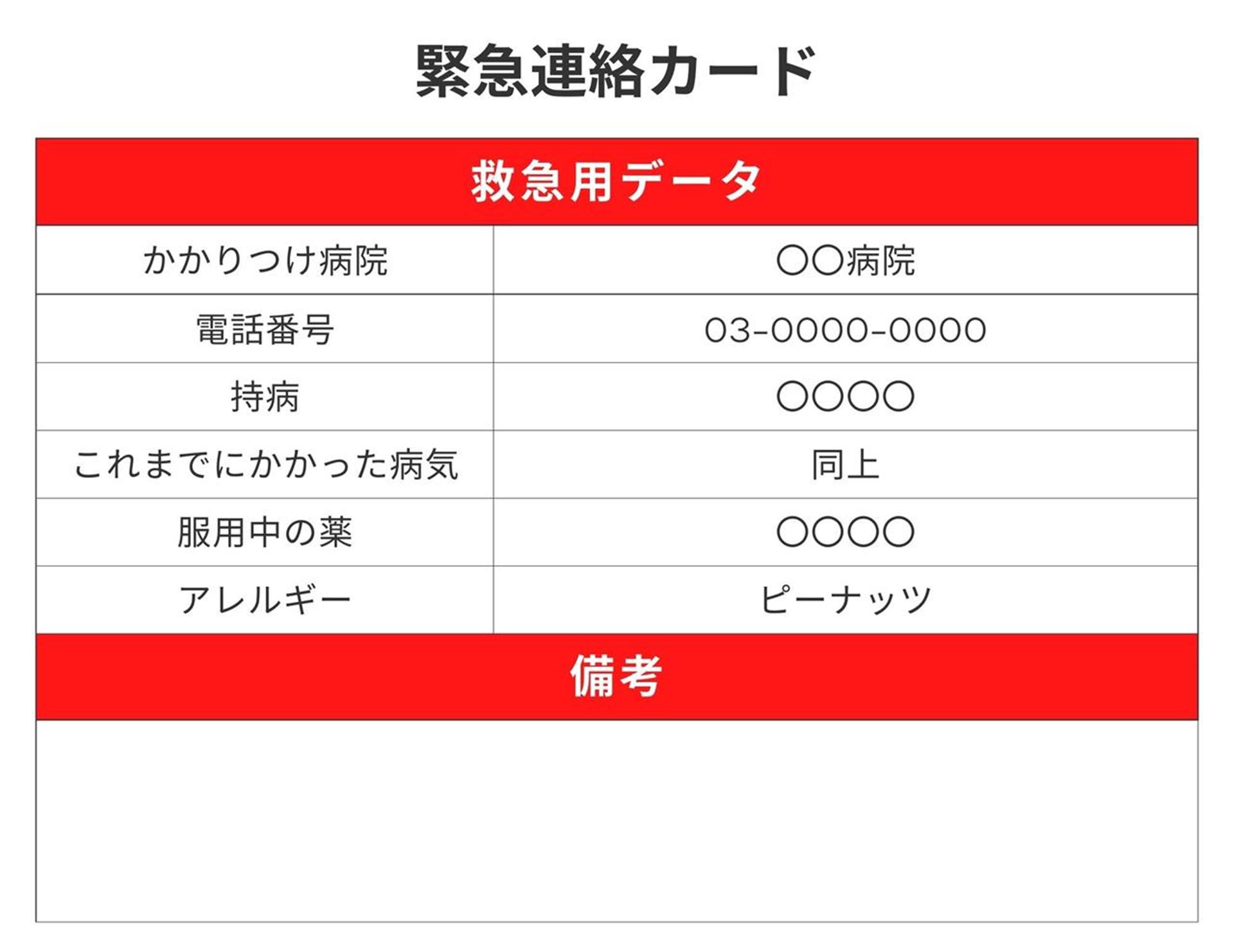 エマージェンシーカードを100均アイテムで自作してみる
